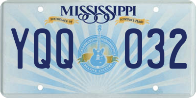 MS license plate YQQ032