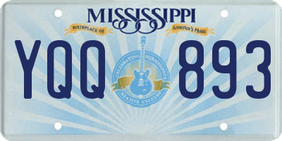 MS license plate YQQ893