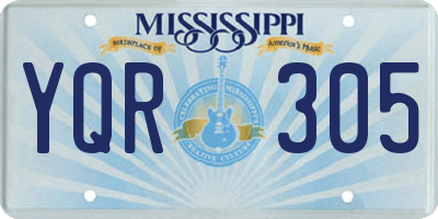 MS license plate YQR305
