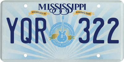 MS license plate YQR322