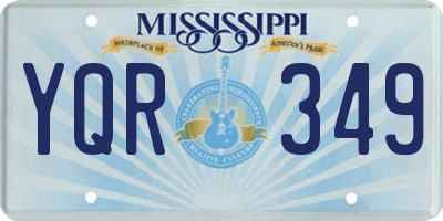 MS license plate YQR349