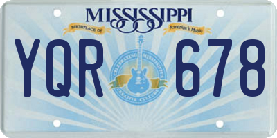 MS license plate YQR678