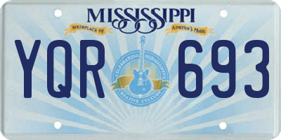 MS license plate YQR693