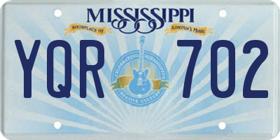 MS license plate YQR702