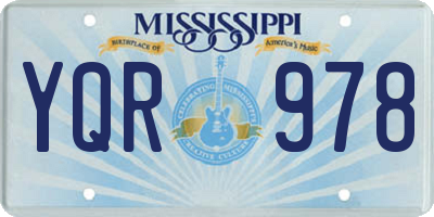 MS license plate YQR978