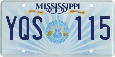 MS license plate YQS115