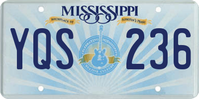 MS license plate YQS236
