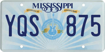MS license plate YQS875