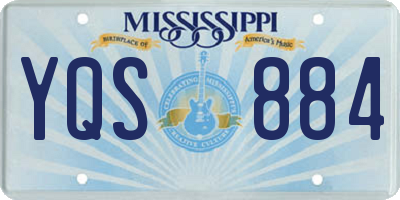MS license plate YQS884