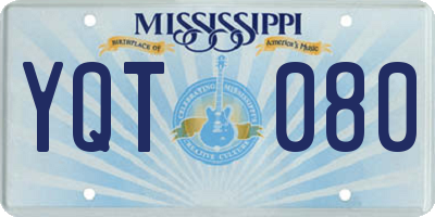 MS license plate YQT080