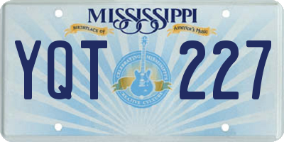 MS license plate YQT227