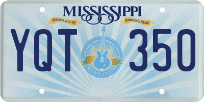 MS license plate YQT350