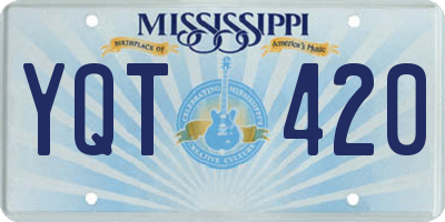 MS license plate YQT420