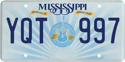 MS license plate YQT997