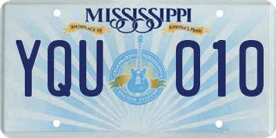 MS license plate YQU010