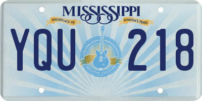 MS license plate YQU218