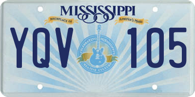 MS license plate YQV105