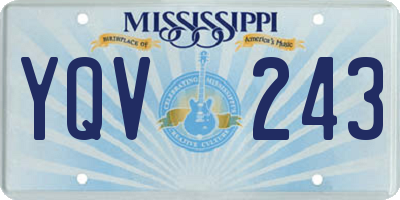 MS license plate YQV243