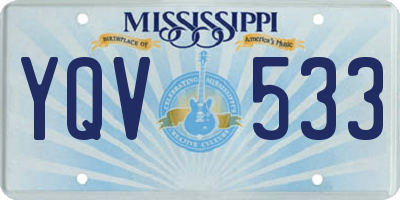 MS license plate YQV533