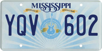 MS license plate YQV602