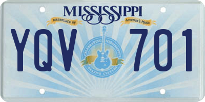 MS license plate YQV701