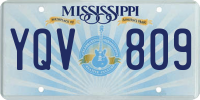 MS license plate YQV809
