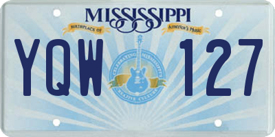 MS license plate YQW127