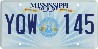 MS license plate YQW145