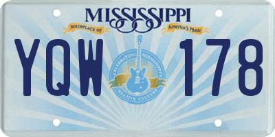 MS license plate YQW178