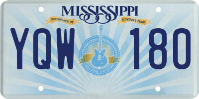 MS license plate YQW180