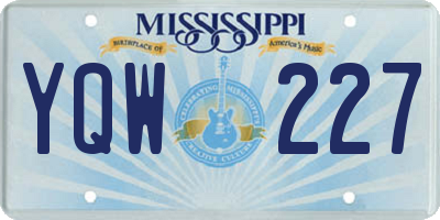 MS license plate YQW227