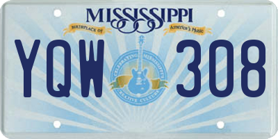 MS license plate YQW308
