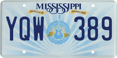 MS license plate YQW389