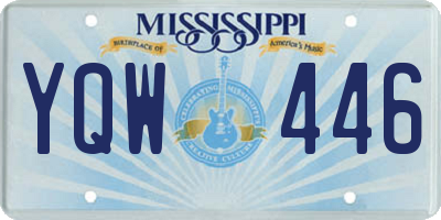 MS license plate YQW446