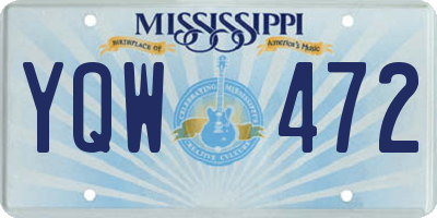 MS license plate YQW472