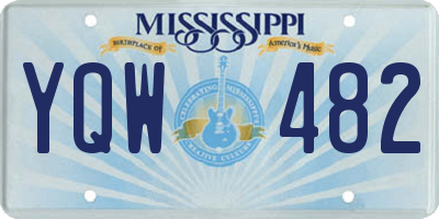 MS license plate YQW482