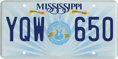 MS license plate YQW650