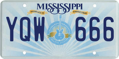 MS license plate YQW666