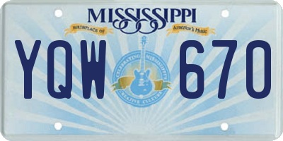 MS license plate YQW670