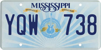 MS license plate YQW738