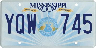 MS license plate YQW745