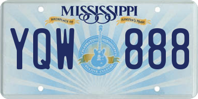 MS license plate YQW888