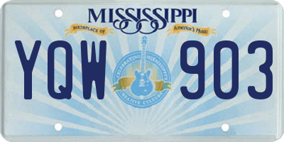 MS license plate YQW903
