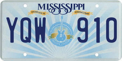 MS license plate YQW910