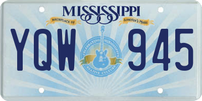 MS license plate YQW945