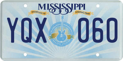 MS license plate YQX060