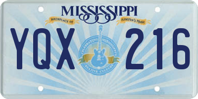 MS license plate YQX216