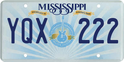 MS license plate YQX222