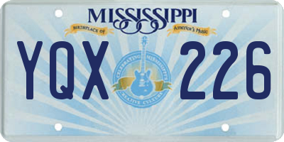 MS license plate YQX226