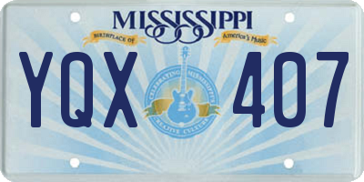 MS license plate YQX407